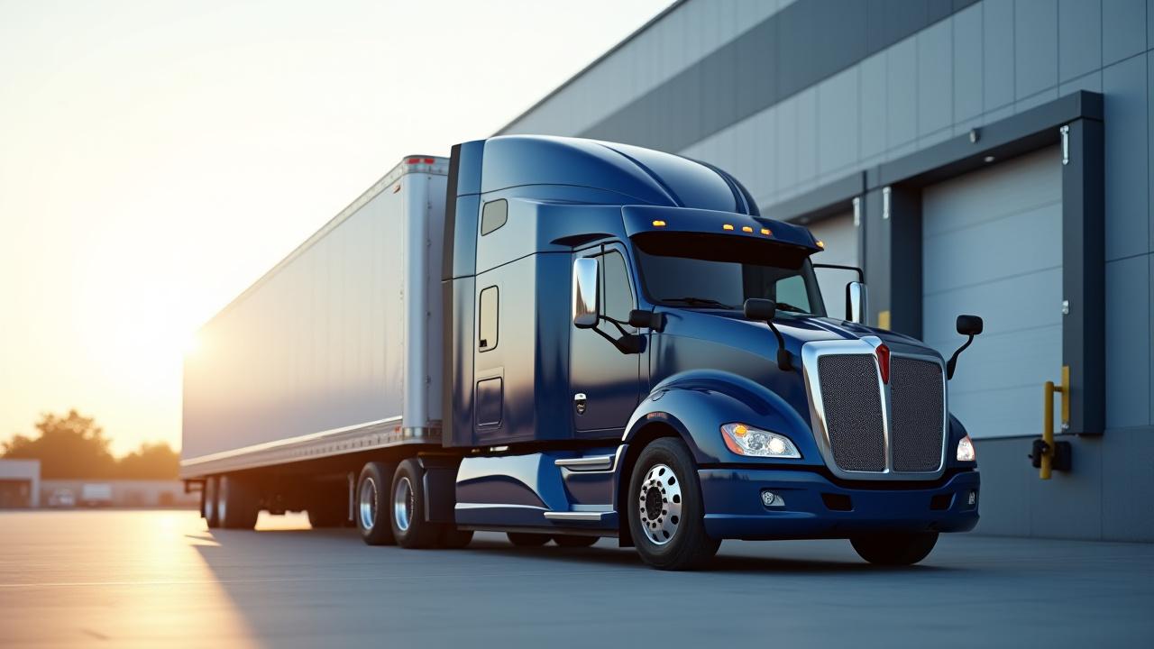 ROK Trucking heavy haul vehicle at a distribution center