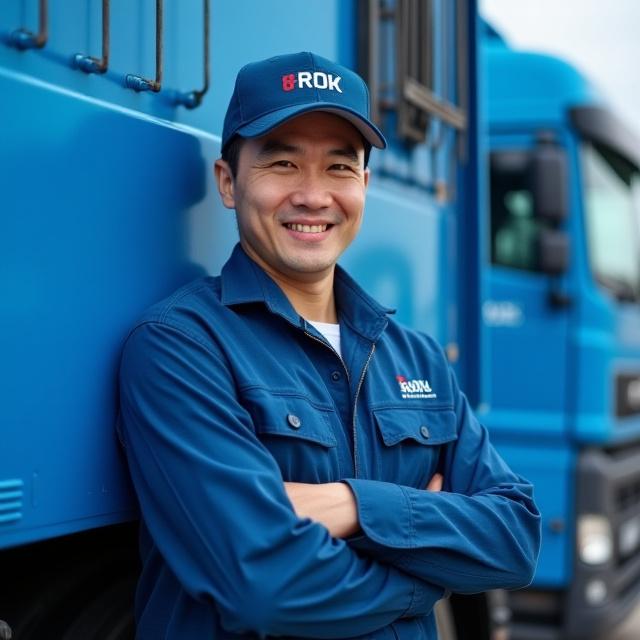 Professional ROK truck driver with modern tractor